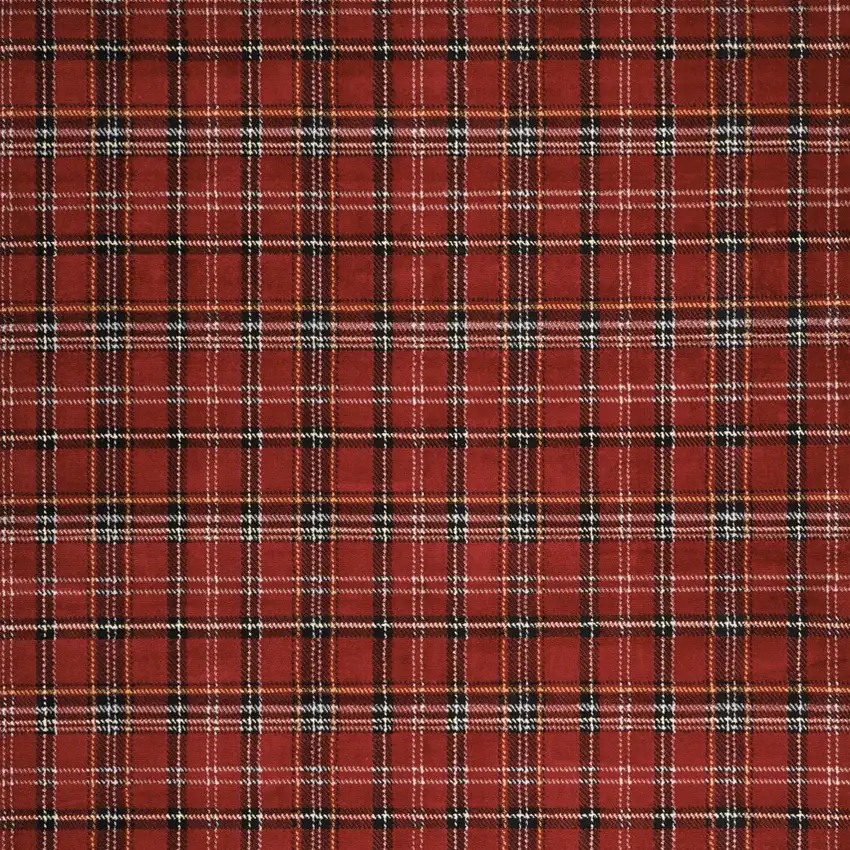 Red Black And White Plaid Area Rug Photo 8