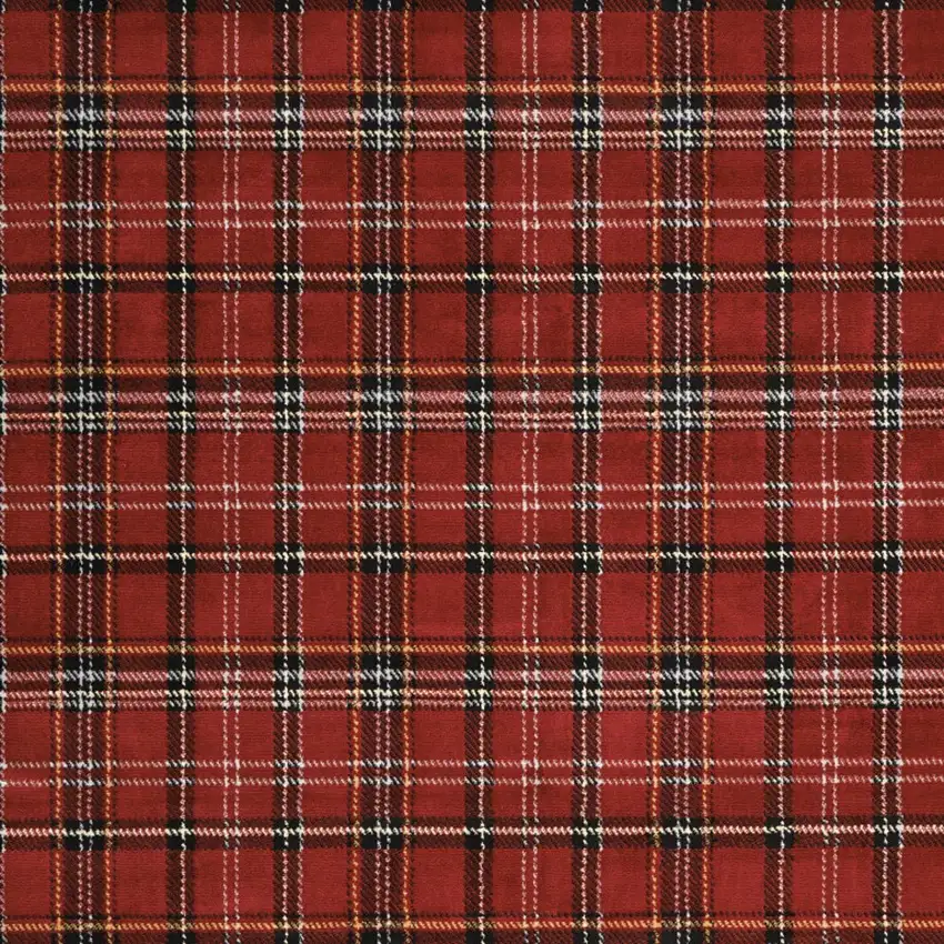Red Black And White Plaid Area Rug Photo 9