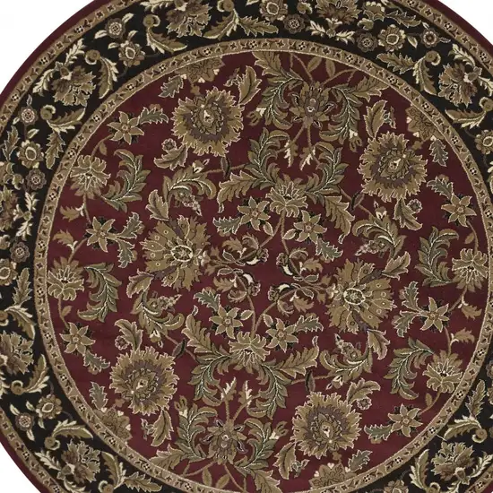 Red Black Machine Woven Traditional Octagon Indoor Area Rug Photo 5