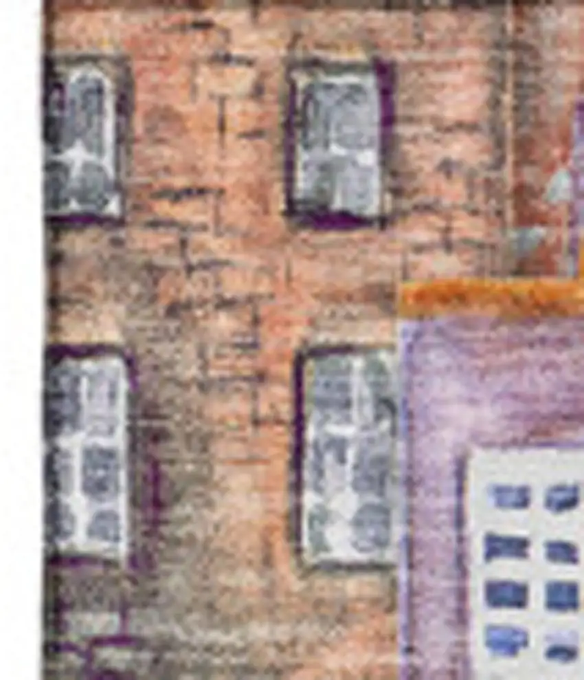 Red Blue And Lavender Abstract Geometric Washable Area Rug With UV Protection Photo 3