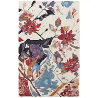 Photo of Red Blue And Purple Floral Tufted Handmade Area Rug