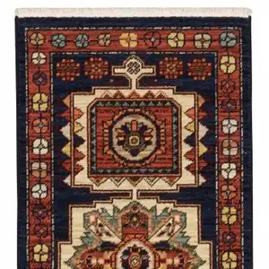 Photo of Red Blue Machine Woven Oriental Indoor Runner Rug