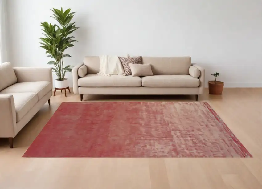 Red Chevron Hand Woven Area Rug Photo 1