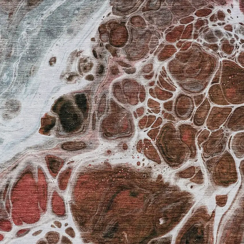 Red Copper And Gray Nautical Washable Indoor Outdoor Area Rug Photo 6