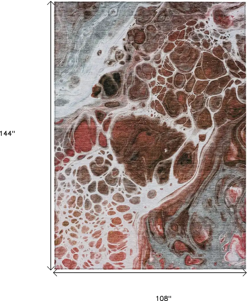 Red Copper And Gray Nautical Washable Indoor Outdoor Area Rug Photo 3