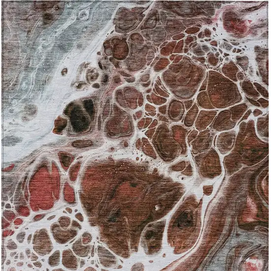 Red Copper And Gray Nautical Washable Indoor Outdoor Area Rug Photo 6
