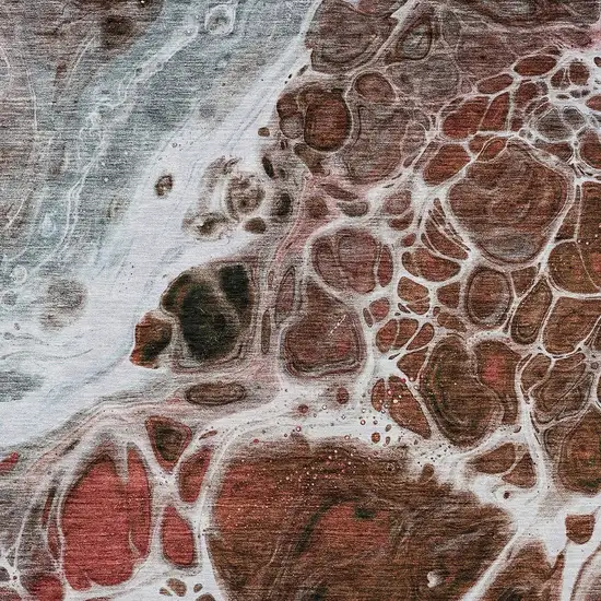 Red Copper And Gray Nautical Washable Indoor Outdoor Area Rug Photo 6
