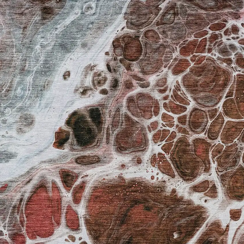 Red Copper And Gray Nautical Washable Indoor Outdoor Area Rug Photo 6