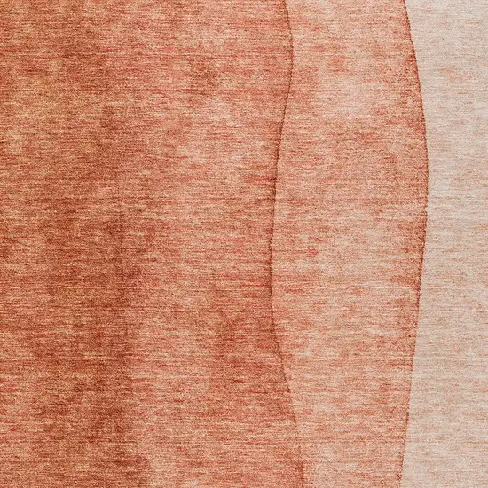 Red Copper And Terra Cotta Ombre Washable Indoor Outdoor Area Rug Photo 5