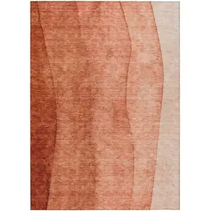 Photo of Red Copper And Terra Cotta Ombre Washable Indoor Outdoor Area Rug