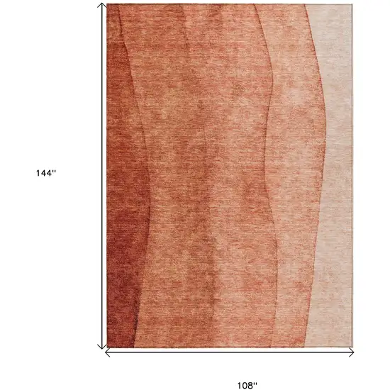 Red Copper And Terra Cotta Ombre Washable Indoor Outdoor Area Rug Photo 3
