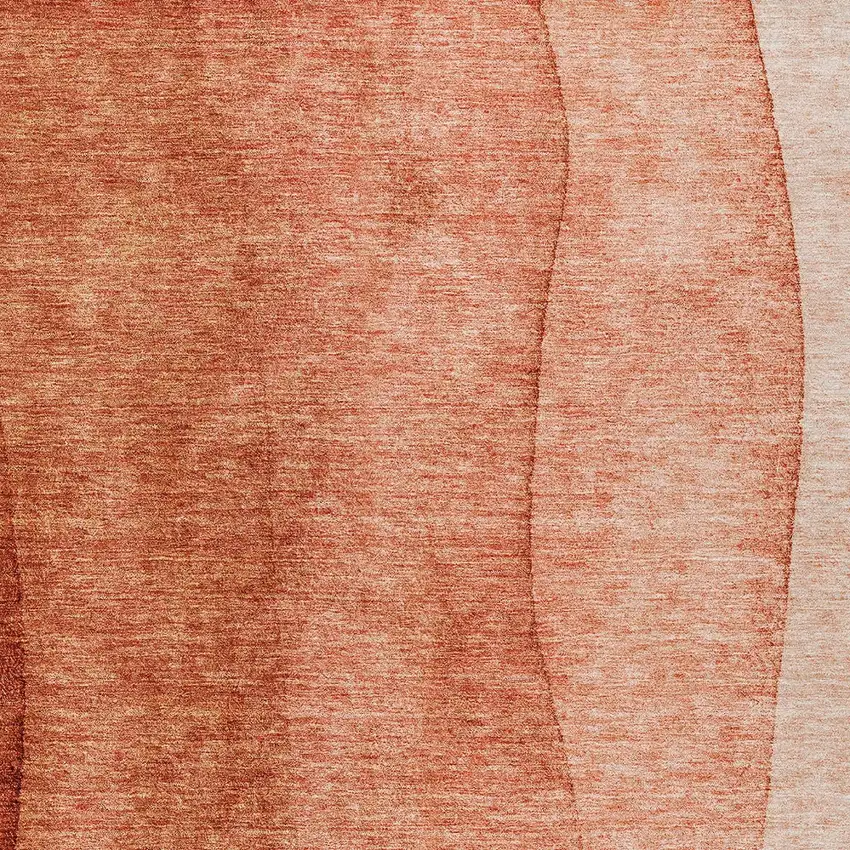 Red Copper And Terra Cotta Ombre Washable Indoor Outdoor Area Rug Photo 5