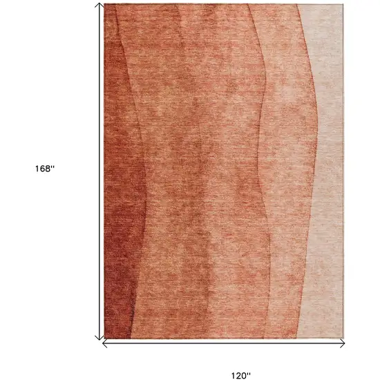 Red Copper And Terra Cotta Ombre Washable Indoor Outdoor Area Rug Photo 3