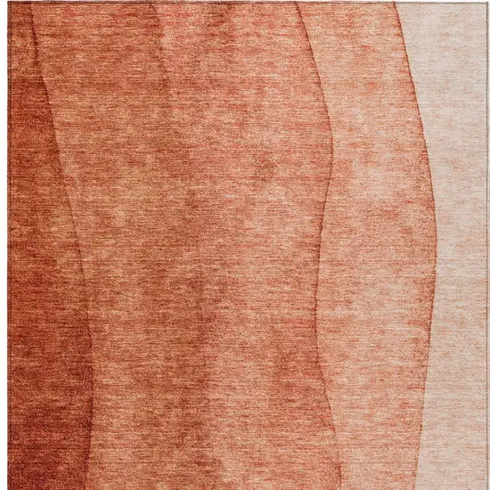 Red Copper And Terra Cotta Ombre Washable Indoor Outdoor Area Rug Photo 6