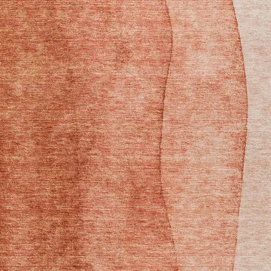 Red Copper And Terra Cotta Ombre Washable Indoor Outdoor Area Rug Photo 5