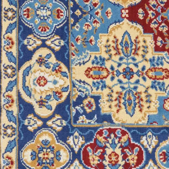 Red Damask Power Loom Area Rug Photo 1
