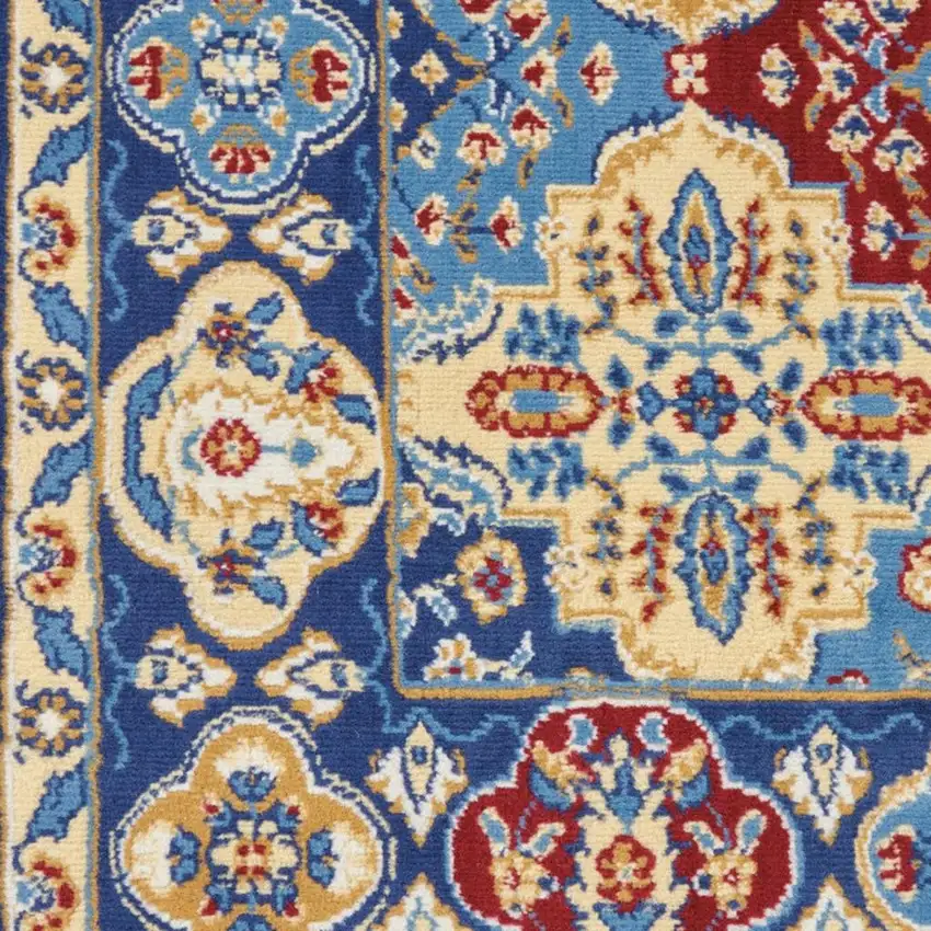 Red Damask Power Loom Area Rug Photo 1