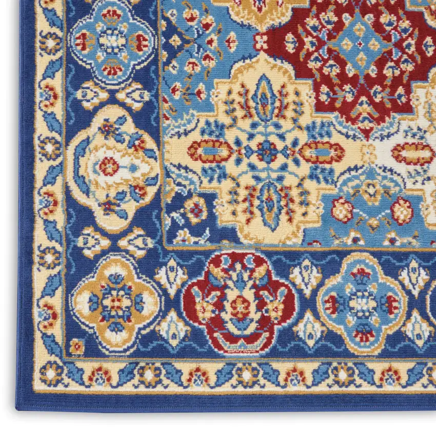 Red Damask Power Loom Area Rug Photo 3