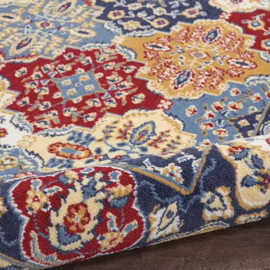 Red Damask Power Loom Area Rug Photo 8