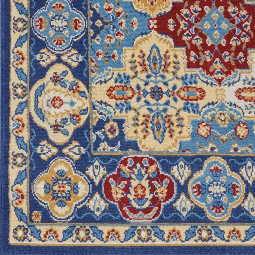 Red Damask Power Loom Area Rug Photo 4