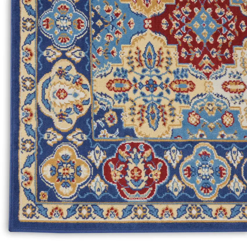 Red Damask Power Loom Area Rug Photo 3