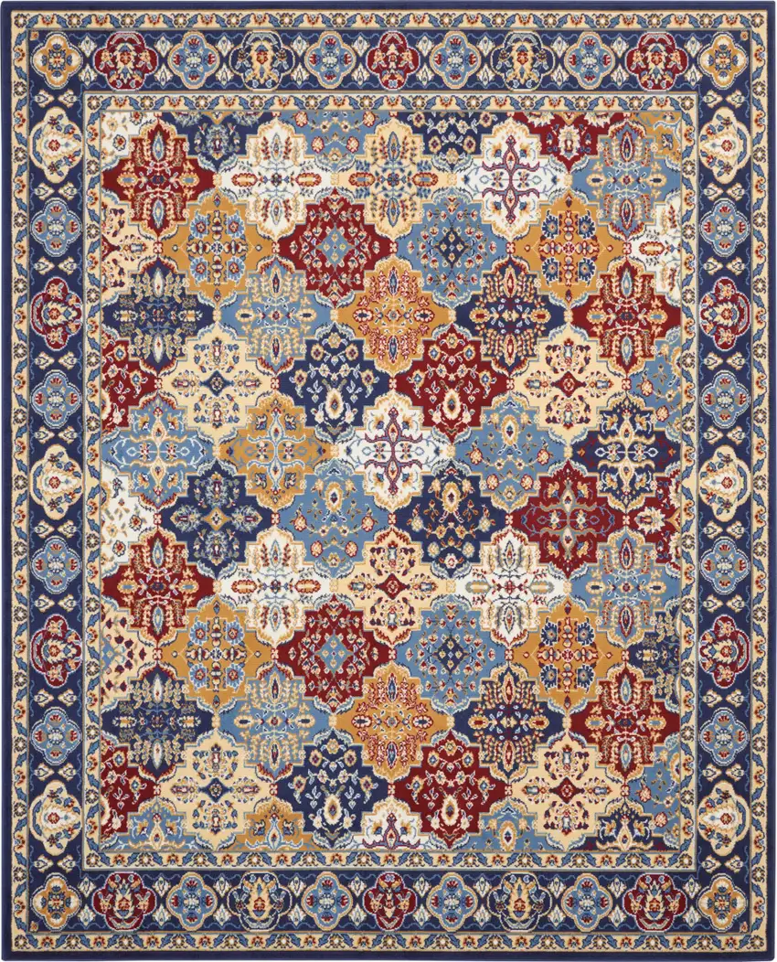 Red Damask Power Loom Area Rug Photo 1