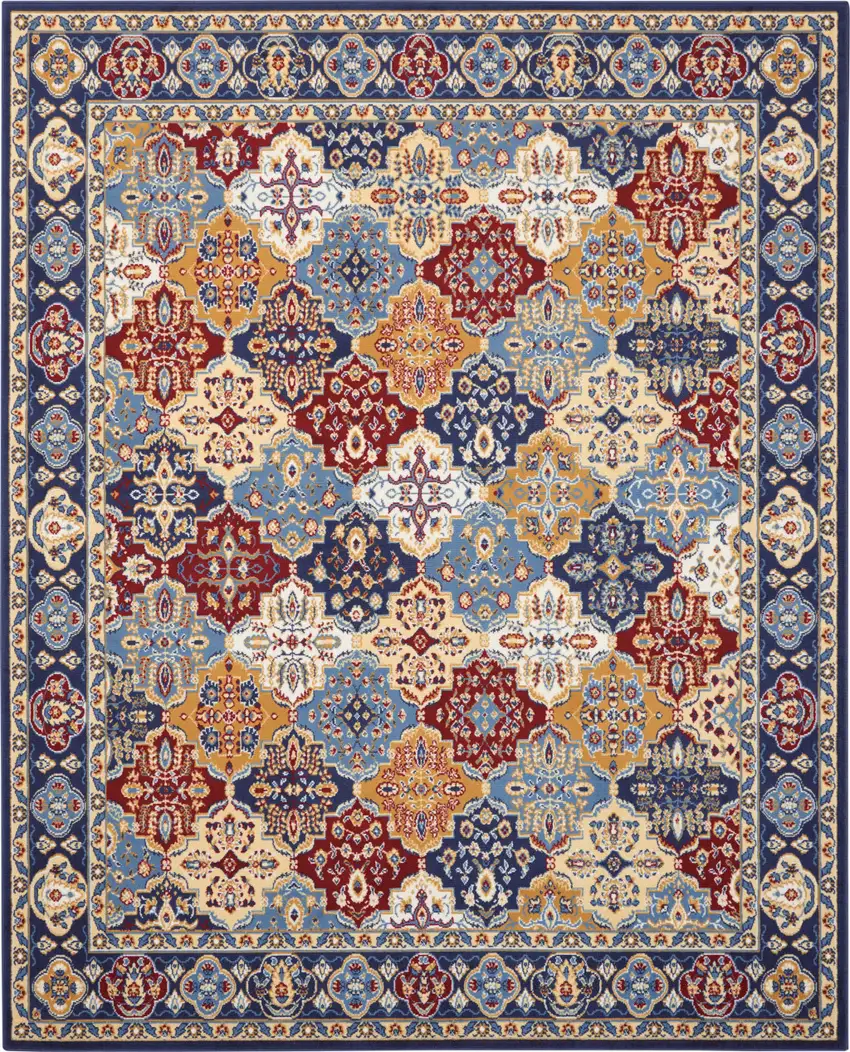 Red Damask Power Loom Area Rug Photo 8