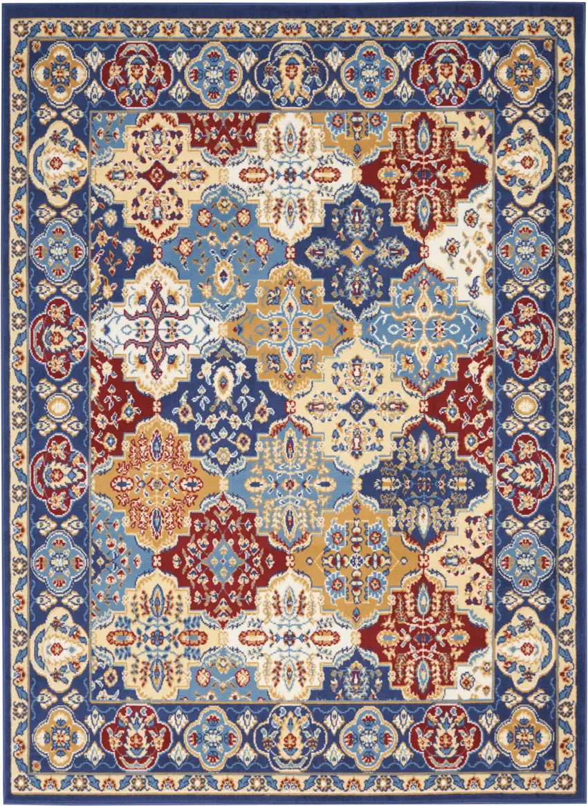 Red Damask Power Loom Area Rug Photo 1