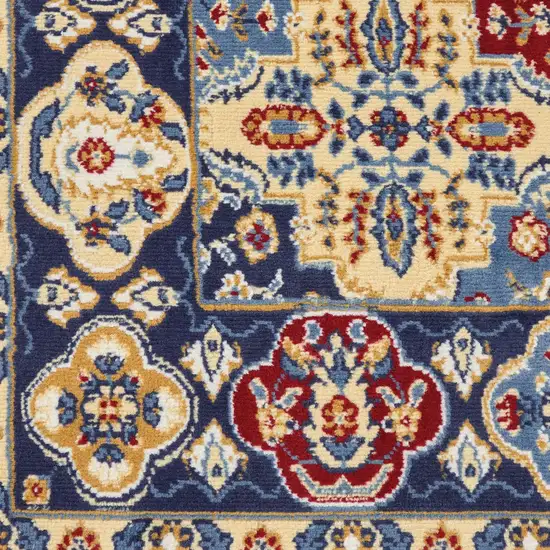 Red Damask Power Loom Area Rug Photo 9