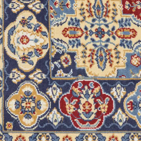 Red Damask Power Loom Area Rug Photo 9