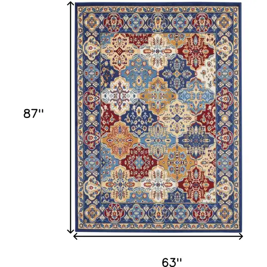 Red Damask Power Loom Area Rug Photo 3