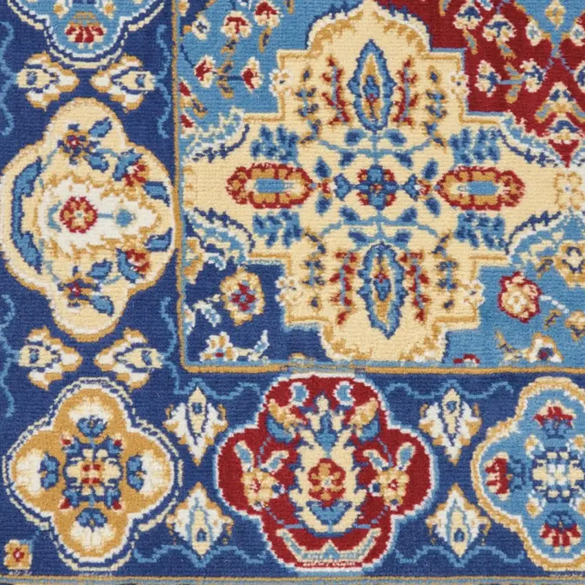 Red Damask Power Loom Area Rug Photo 1