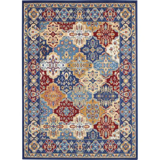Red Damask Power Loom Area Rug Photo 2