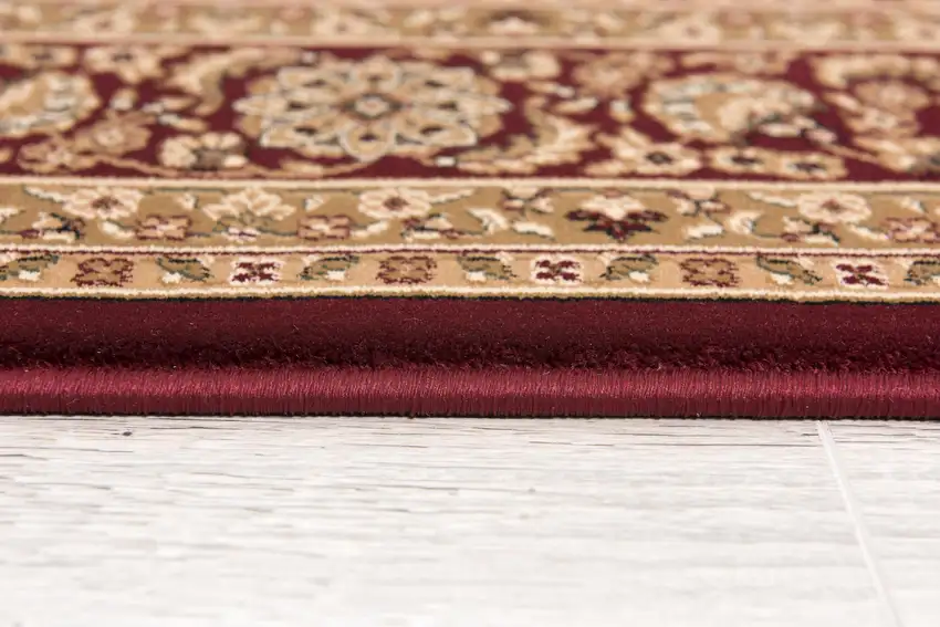 10' Red And Beige Oriental Runner Rug Photo 6