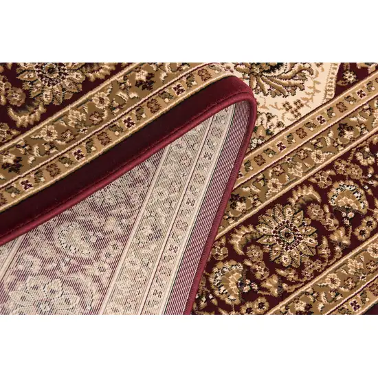 20' Red And Beige Oriental Runner Rug Photo 5