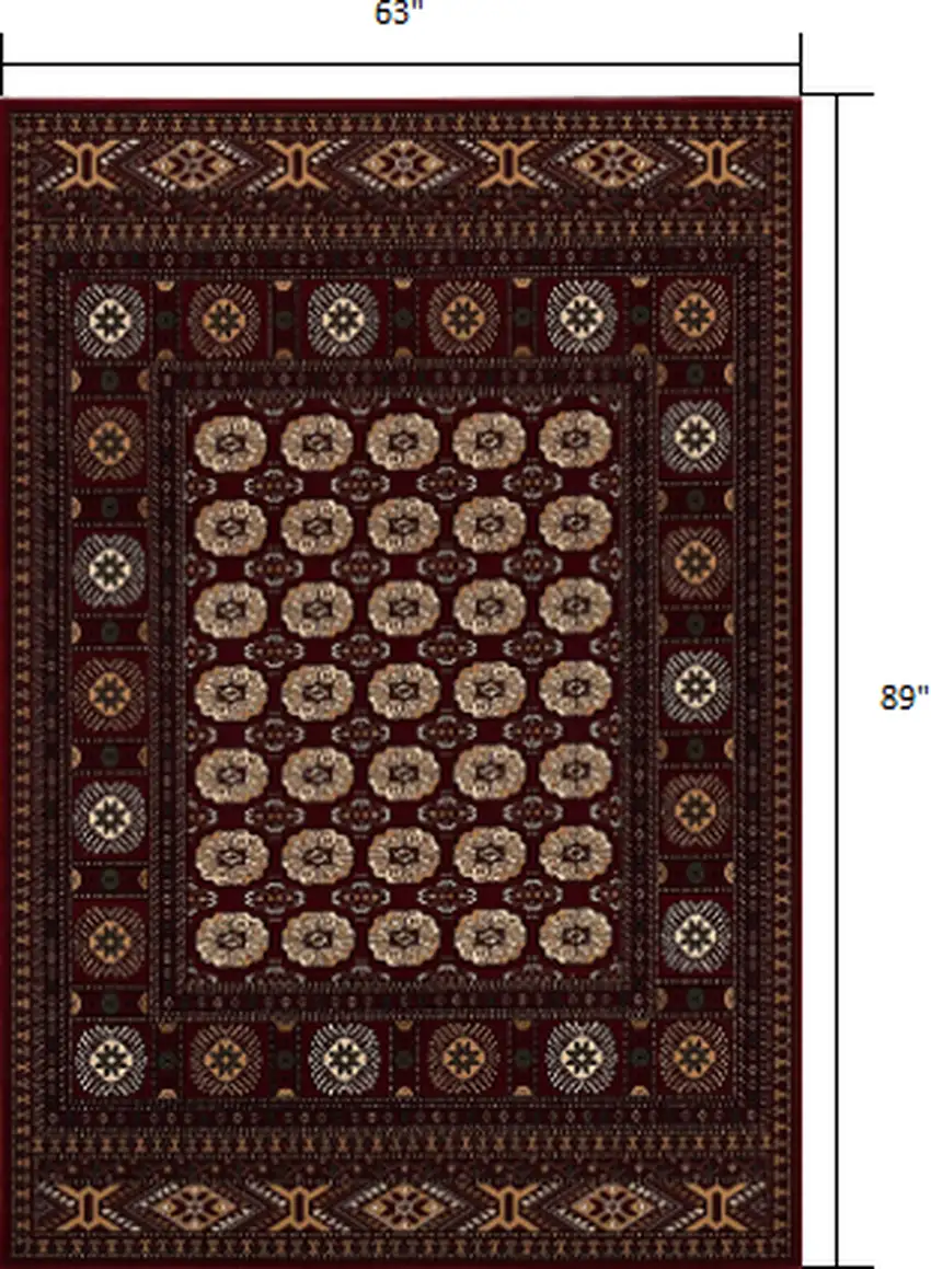 Red Eclectic Geometric Pattern Area Rug Photo 1