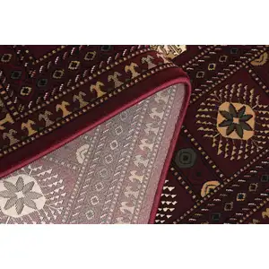 Photo of Red Eclectic Geometric Pattern Area Rug