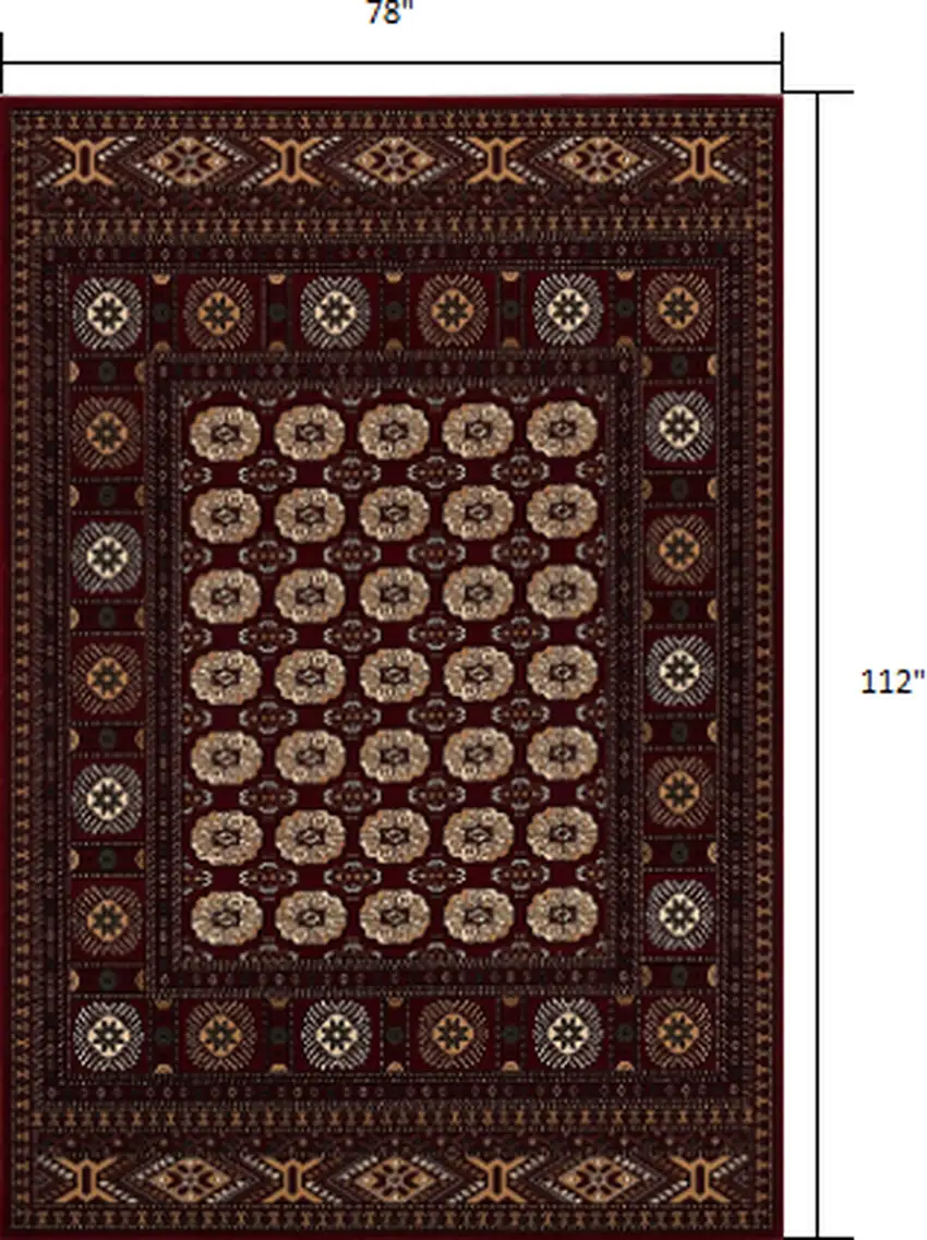 Red Eclectic Geometric Pattern Area Rug Photo 1