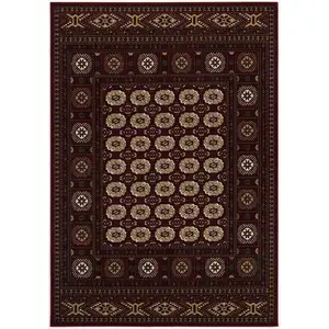 Photo of Red Eclectic Geometric Pattern Area Rug
