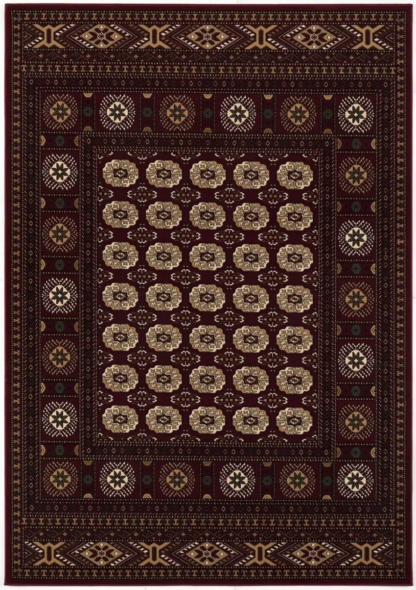 10' Red And Ivory Floral Medallion Runner Rug Photo 6