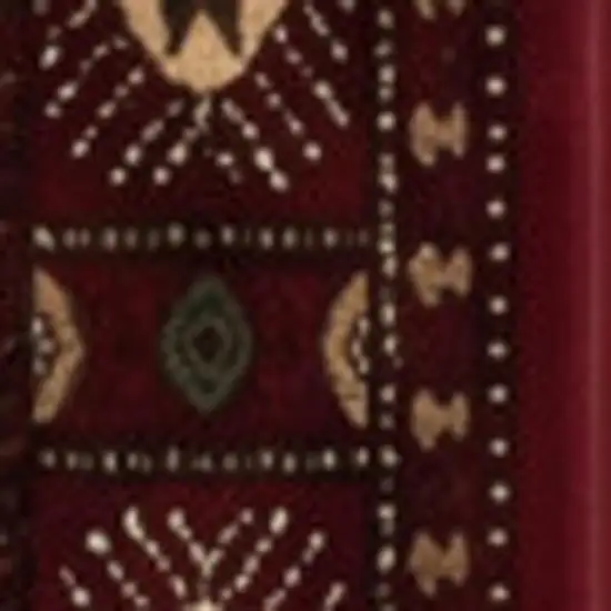 10' Red And Ivory Floral Medallion Runner Rug Photo 3