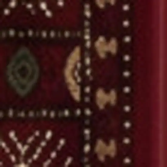 10' Red And Ivory Floral Medallion Runner Rug Photo 2