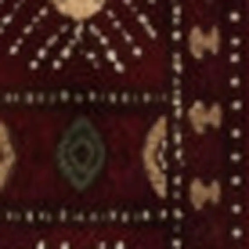 13' Red And Ivory Floral Medallion Runner Rug Photo 2