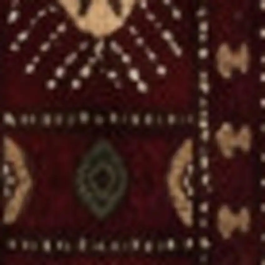 15' Red And Ivory Floral Medallion Runner Rug Photo 2