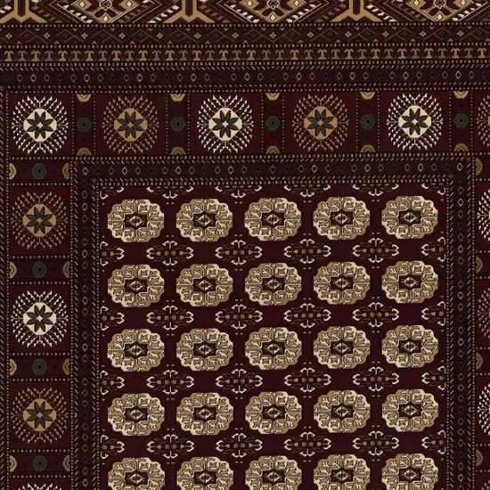 20' Red And Ivory Floral Medallion Runner Rug Photo 4