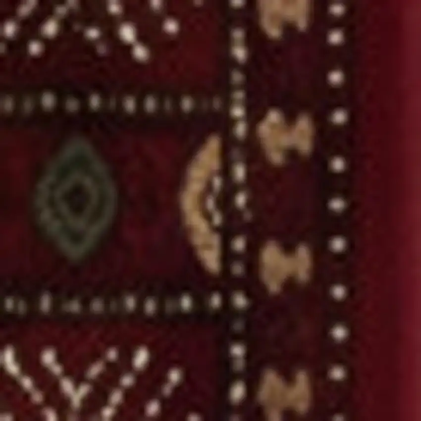 20' Red And Ivory Floral Medallion Runner Rug Photo 2