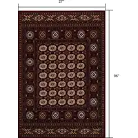 Photo of Red Eclectic Geometric Pattern Runner Rug