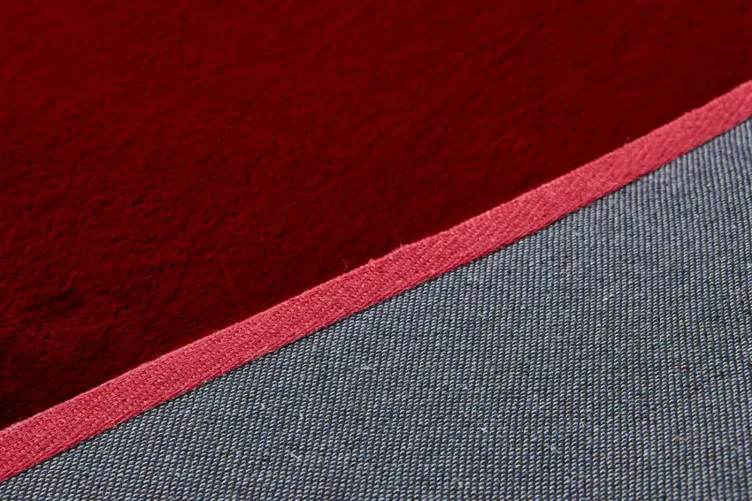 Red Faux Fur Shag Washable Non Skid Area Rug Photo 8