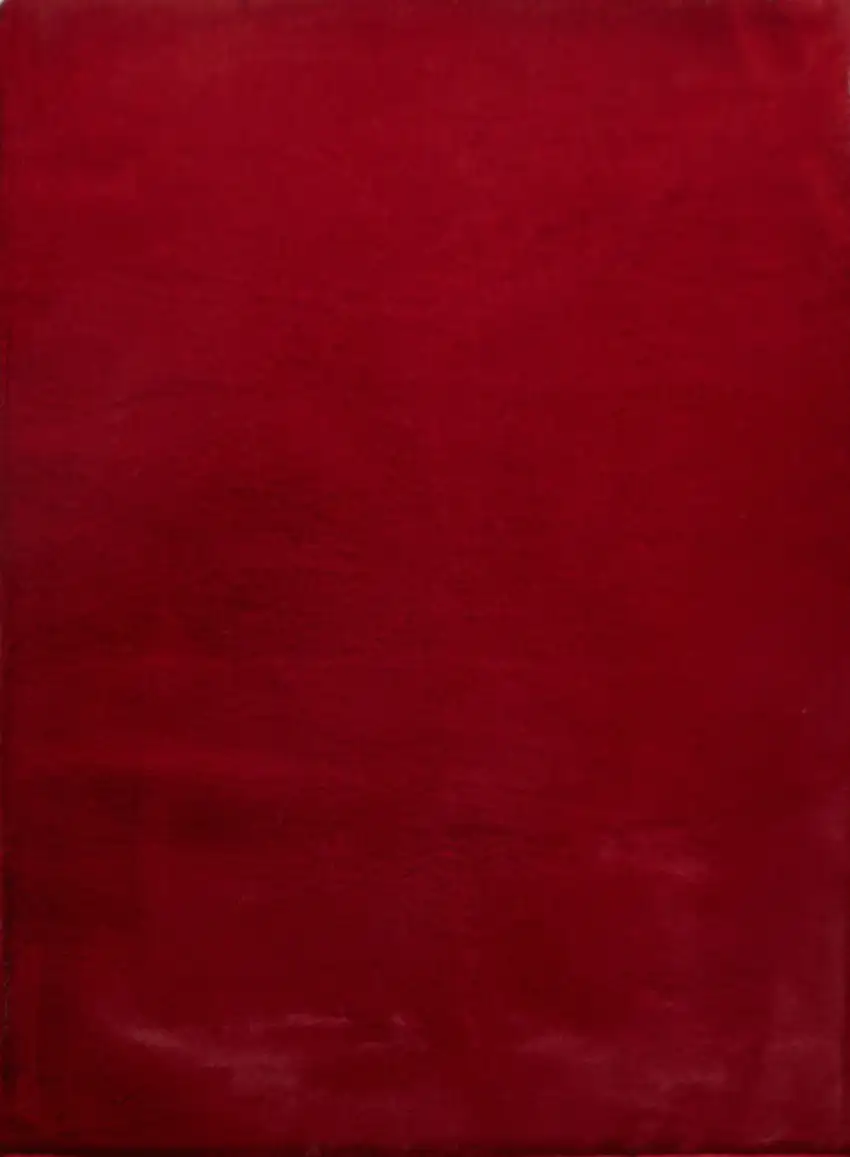 Red Faux Fur Shag Washable Non Skid Area Rug Photo 4
