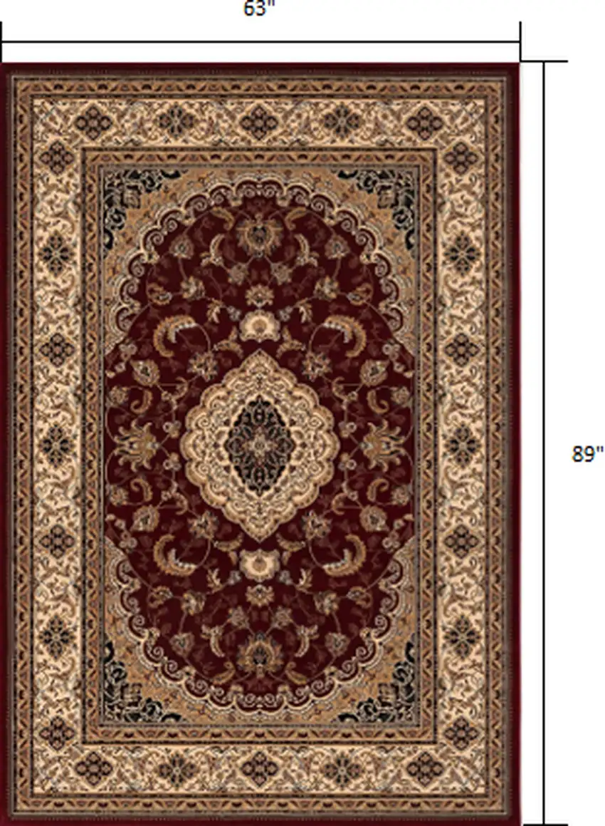Red Floral Medallion Area Rug Photo 1